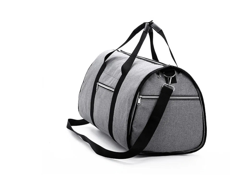 Medium cylindrical travel bag in waterproof Oxford cloth available in black, blue, light grey and red