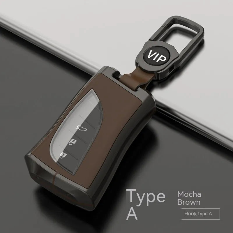 Zinc alloy and TPU Lexus A series key case cover in black with belt buckle attachment