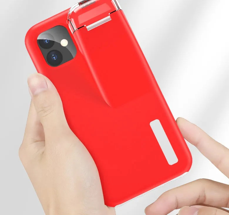 2-in-1 matte acrylic and silicone case cover for iPhone and AirPods charging case in black