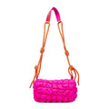 Women's lightweight nylon messenger bag in pillow clouds design with rhombus pattern
