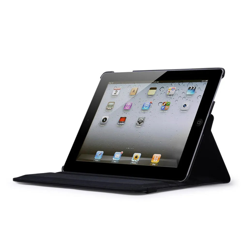 PU leather case for iPad 2 3 4 with sleep function, available in multiple colours, white exterior visible