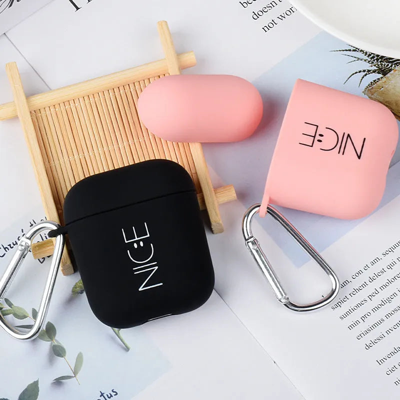 AirPods protective case cover in pink PC plastic with flower decorative design