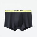Men's cotton class A breathable boxer shorts in black pink colour with mid-waist knitted construction