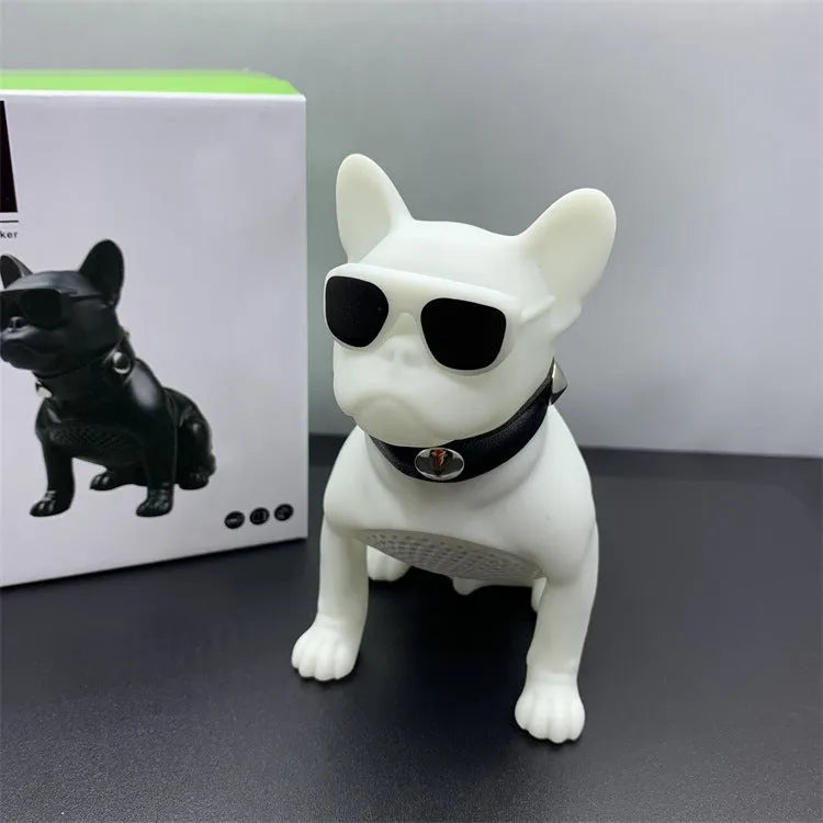 Mini full body bulldog Bluetooth speaker in black, red or white colours