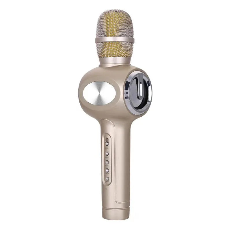Yaerjia E108 mobile microphone with capacitive pickup and echo reverberation available in black gold and pink colours
