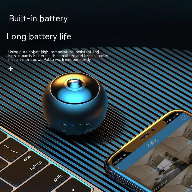 1080p wireless Wi-Fi indoor surveillance camera with 3.6mm lens on white background