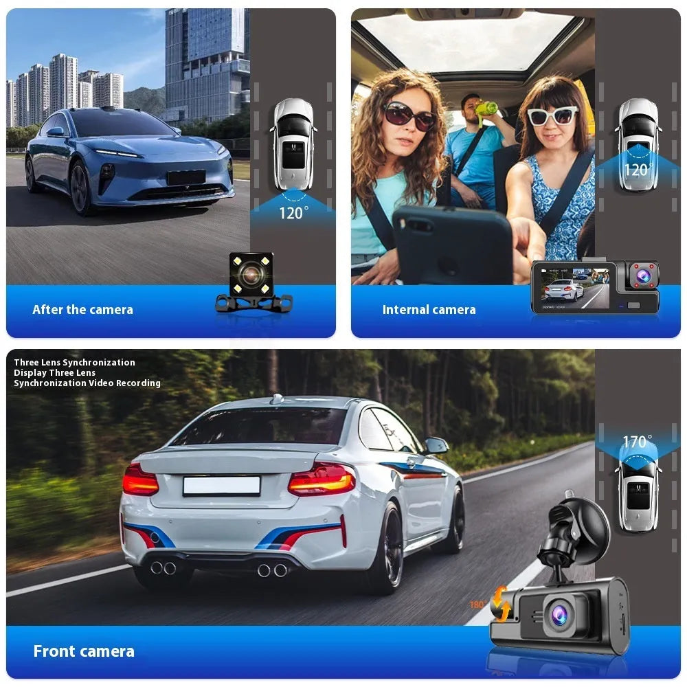 Car dash cam with 2.0-inch screen showing WiFi connectivity and reversing camera function