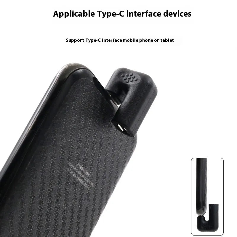 Plastic male to female adapter extension cable with U-bend design for mobile phones and tablets