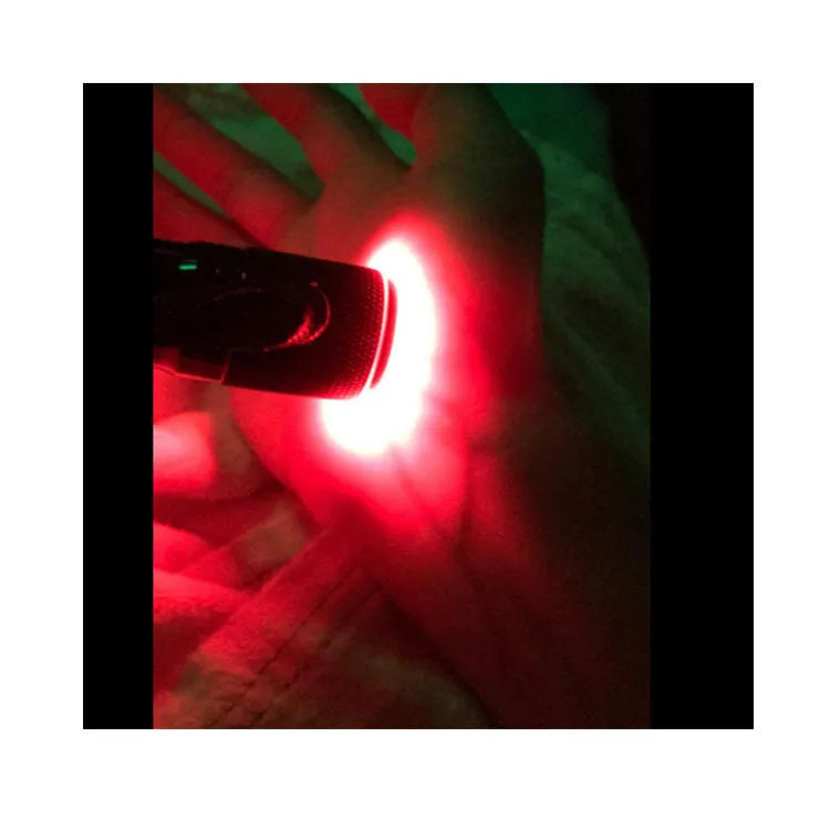 Black Smart Vein Locator medical device with aluminium alloy body and red LED light.