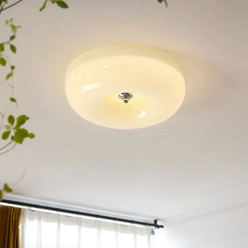 Cream coloured American vintage style bedroom ceiling light with three-colour switching