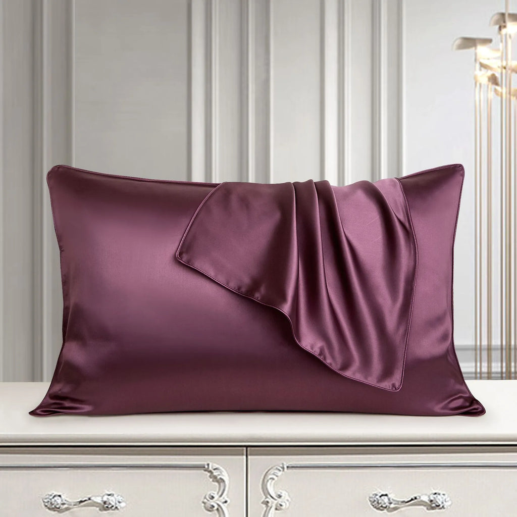Pure mulberry silk pillowcase in palace luxury style, 48x74cm, inlaid rope edge, reactive printing, available in multiple colours