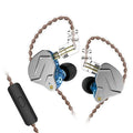 Subwoofer metal in-ear headphones with ear-wrap design in blue colour