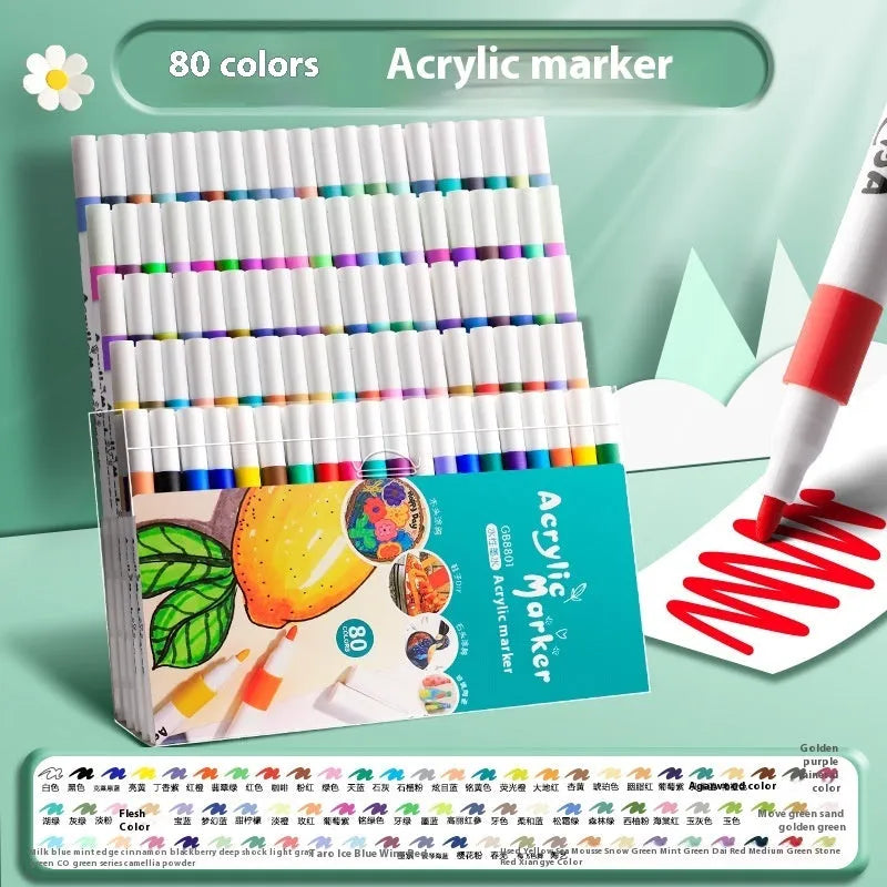 True colour acrylic marker pens for students in multicolour plastic set options