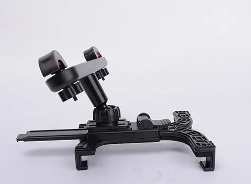 Universal tablet holder for car rear seat, black, rotary bracket, 121x270mm, attached to headrest