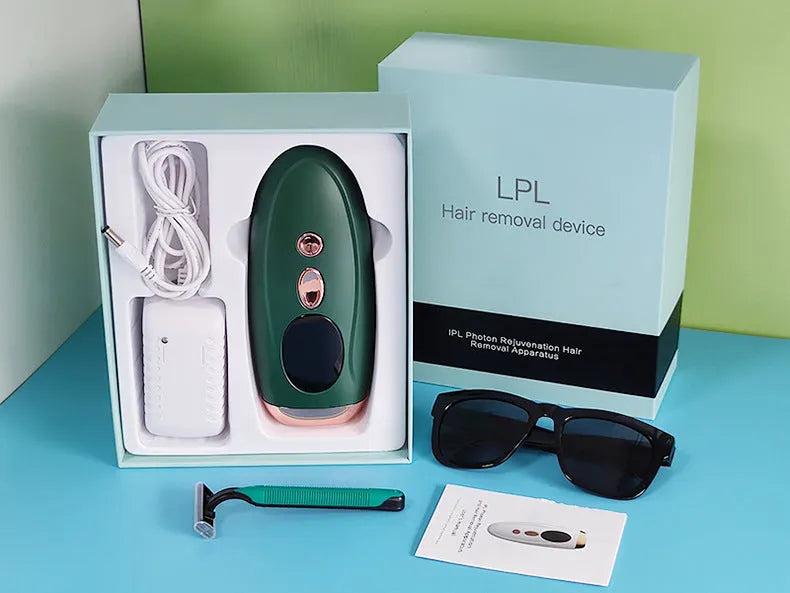 Laser freezing point epilator in white, ABS casing, AC electric powered for whole body hair removal