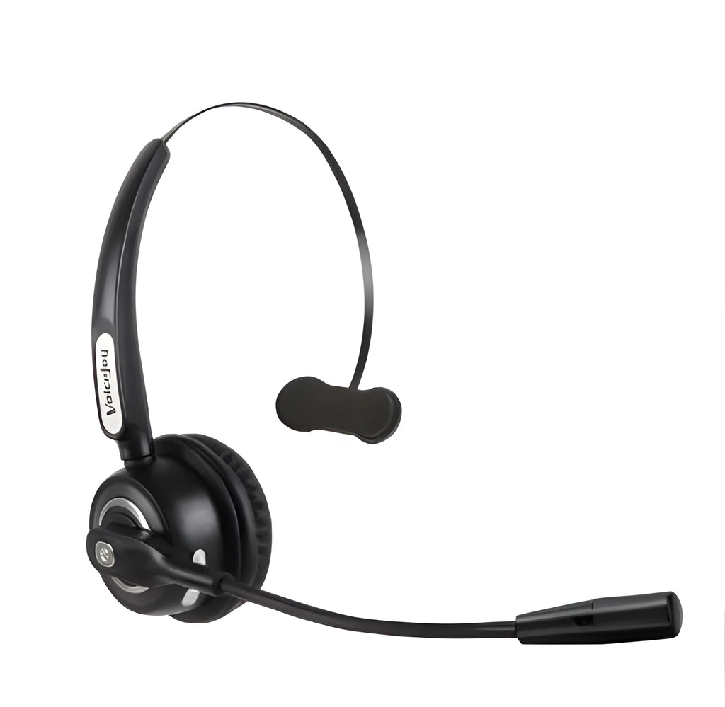 Truck driver Bluetooth headset with microphone featuring noise cancellation technology for office use