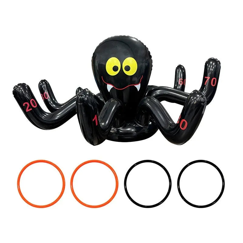 Colourful inflatable PVC throwing toy with octopus ferrule design for Halloween games