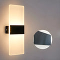 LED Bedside Wall Lamp Modern Acrylic Shade 27x10cm Inductive Transformer Warm White Light for Corridor Hallway Black Gold Silver
