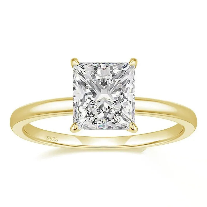 A simple geometric 925 silver women's ring in a choice of silver, gold, or rose gold finish.