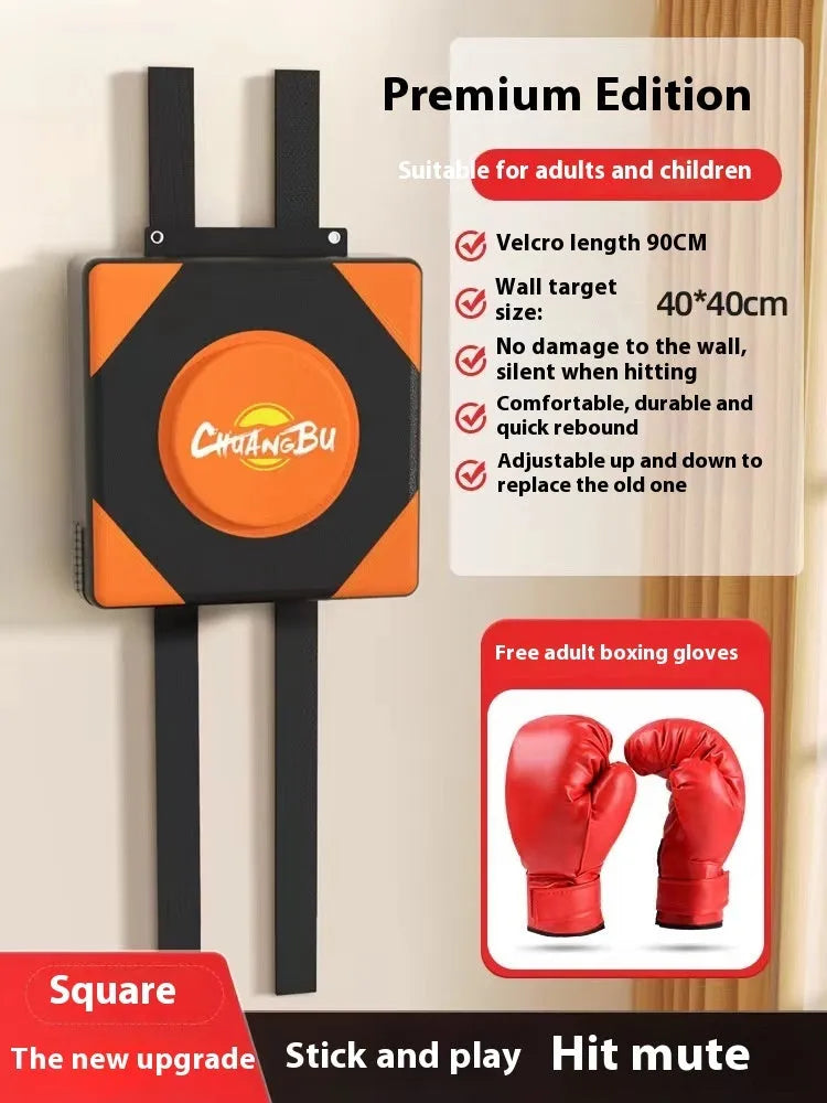Boxing sandbag home fight wall target hanging PU punch bag with round square options and boxing gloves