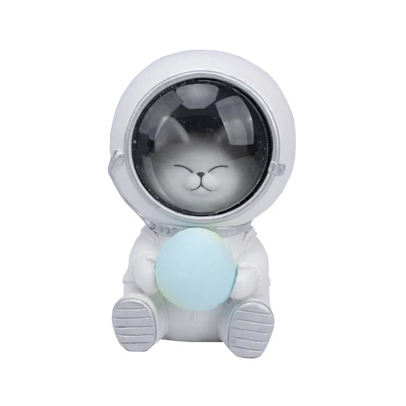 Starry sky animal night light resin LED lamp 9.5x10.5x13cm bear kitten puppy room decor