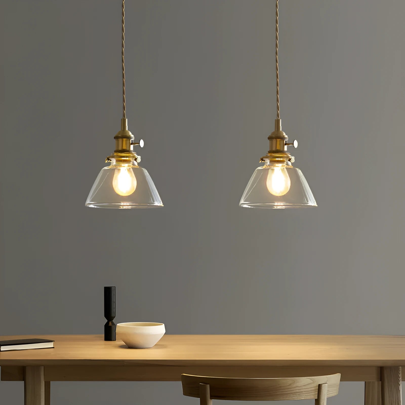 American retro small pendant light bedside droplight with 4W warm light, six colour options available