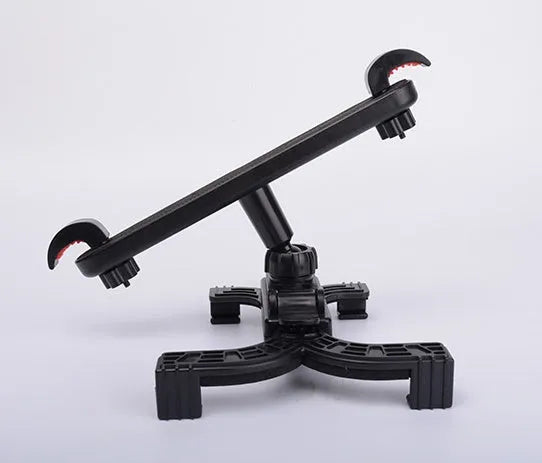 Universal tablet holder for car rear seat, black, rotary bracket, 121x270mm, attached to headrest