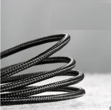 Android Micro USB woven charging and data cable in grey black, 1m length