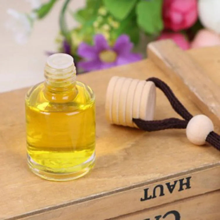 Glass bottle car air freshener hanging ornament with 55g lavender scent