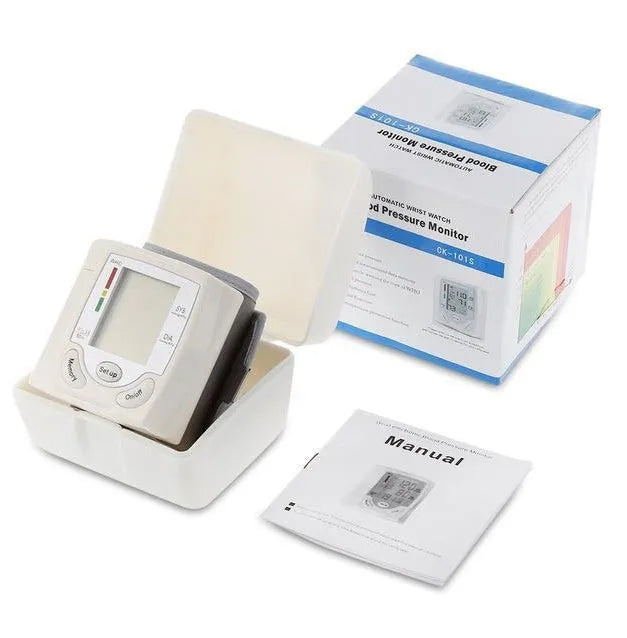 Grey portable wrist blood pressure monitor model C205L9 with display and cuff