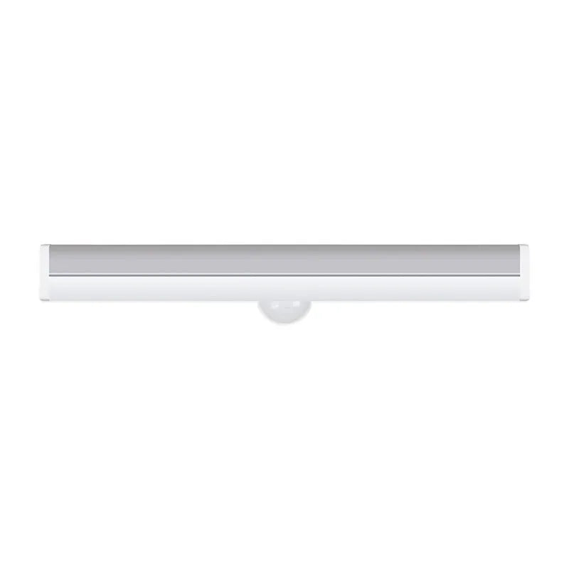 LED body induction light strip with aluminium and plastic lampshade, black, 30cm length