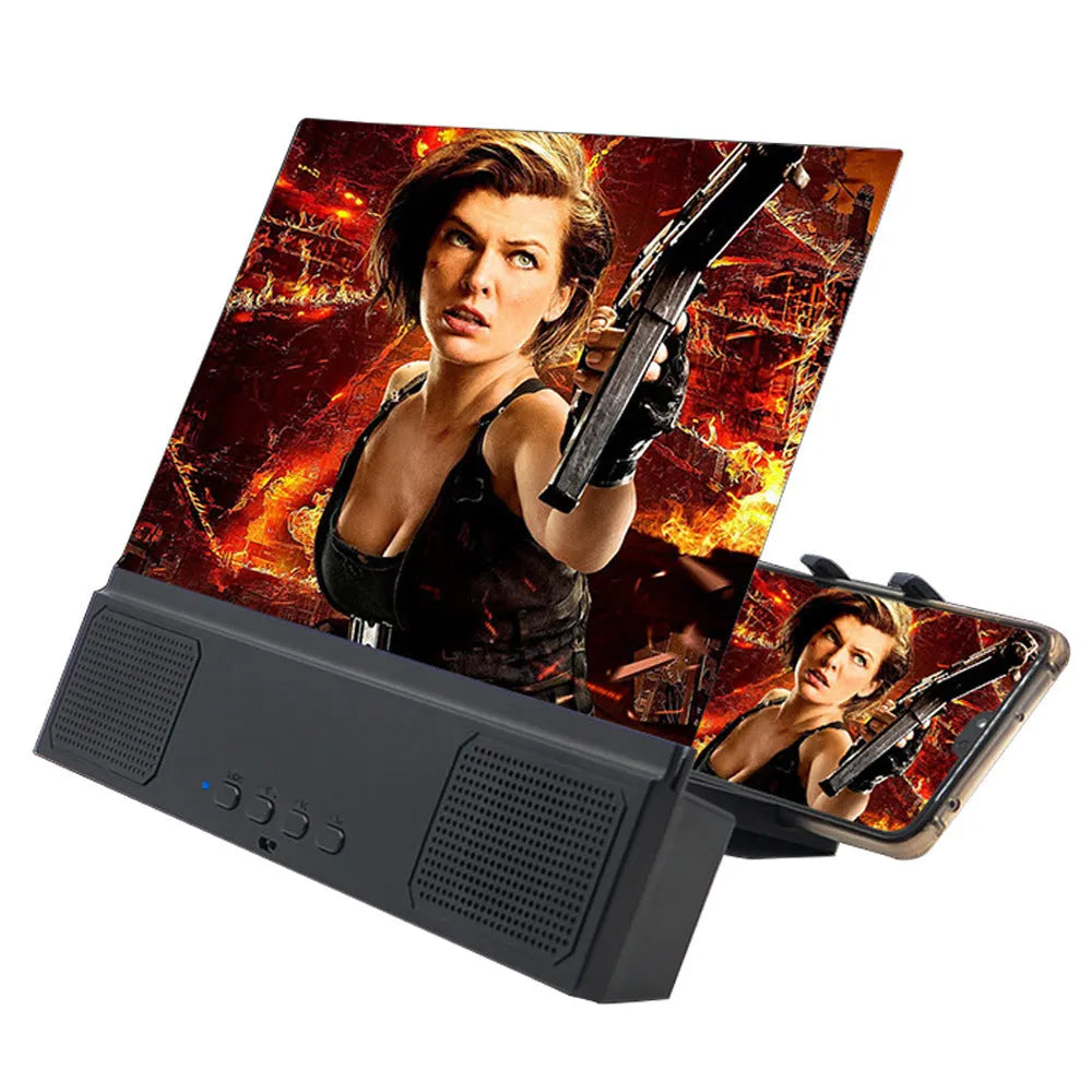 L2 model black mobile phone screen amplifier with 12-inch lens on ABS housing.