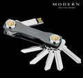 Multi-function metal keychain stainless steel anodised aluminium in grey, silver, black, rose red, sky blue