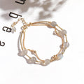 South Korean style crystal double copper tube bracelet with electroplated finish for women