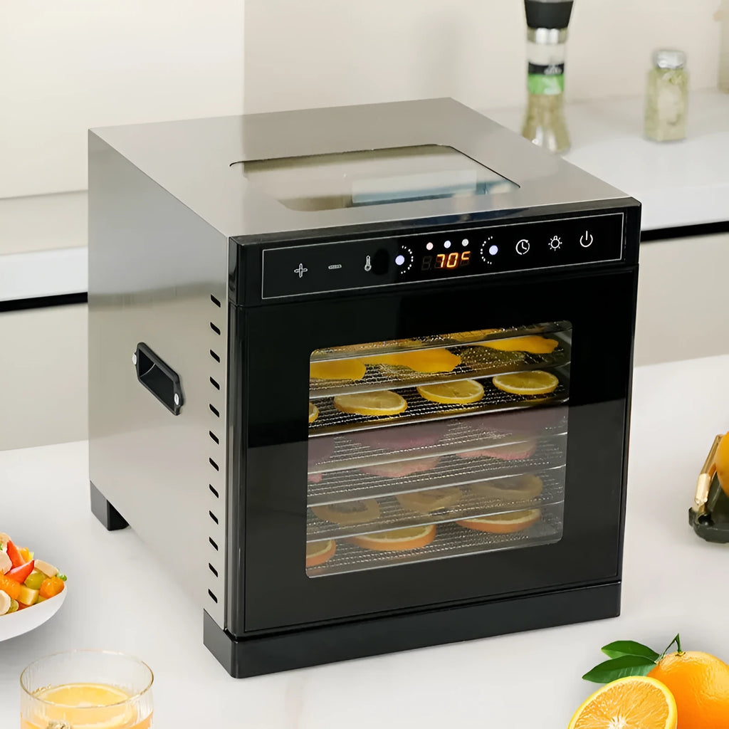 Stainless steel fruit dehydrator machine with visual skylight window and multiple drying trays