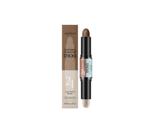 2-in-1 outline highlighter highlight repair pen 7g in three colour choices: natural light brown, lotus root pink brown, ivory white dark brown