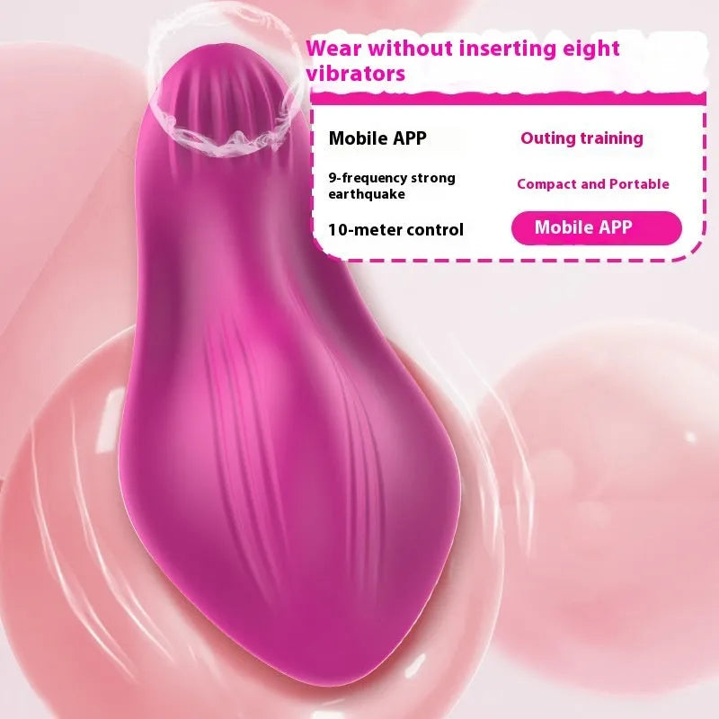Rose red wearable female vibrator with butterfly design and app remote control