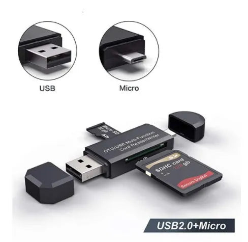 USB 3.0 card reader for SD and TF memory cards, black, Type-C interface, 29g