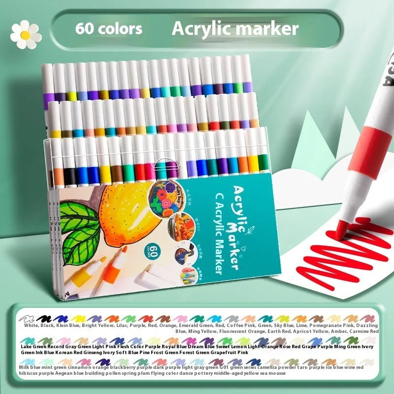 True colour acrylic marker pens for students in multicolour plastic set options