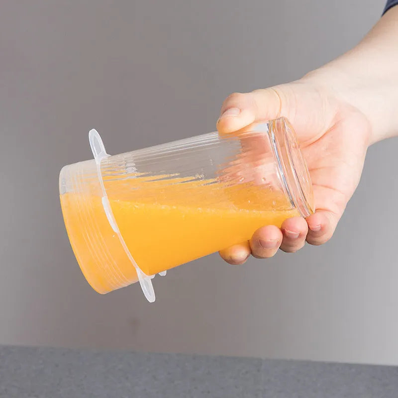 6 silicone food stretch lids in assorted sizes on a kitchen counter for fresh-keeping