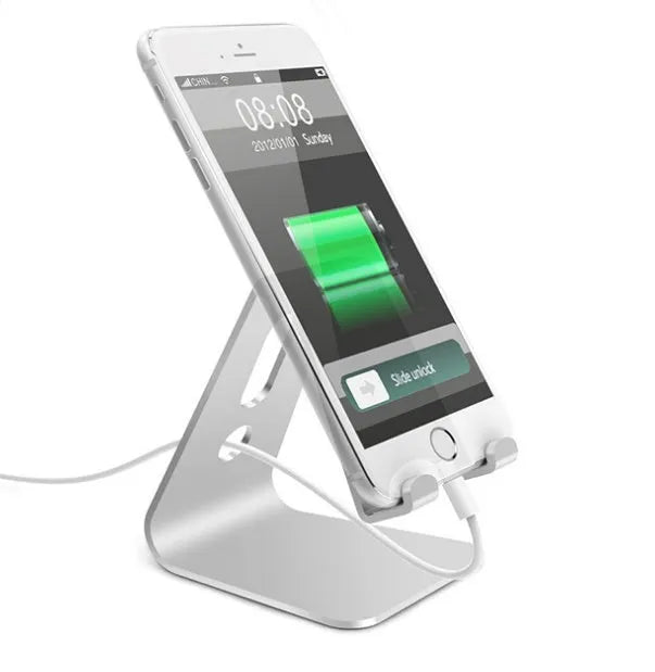 Universal Phone Buddy metal aluminium alloy stand holding a tablet in hands-free viewing
