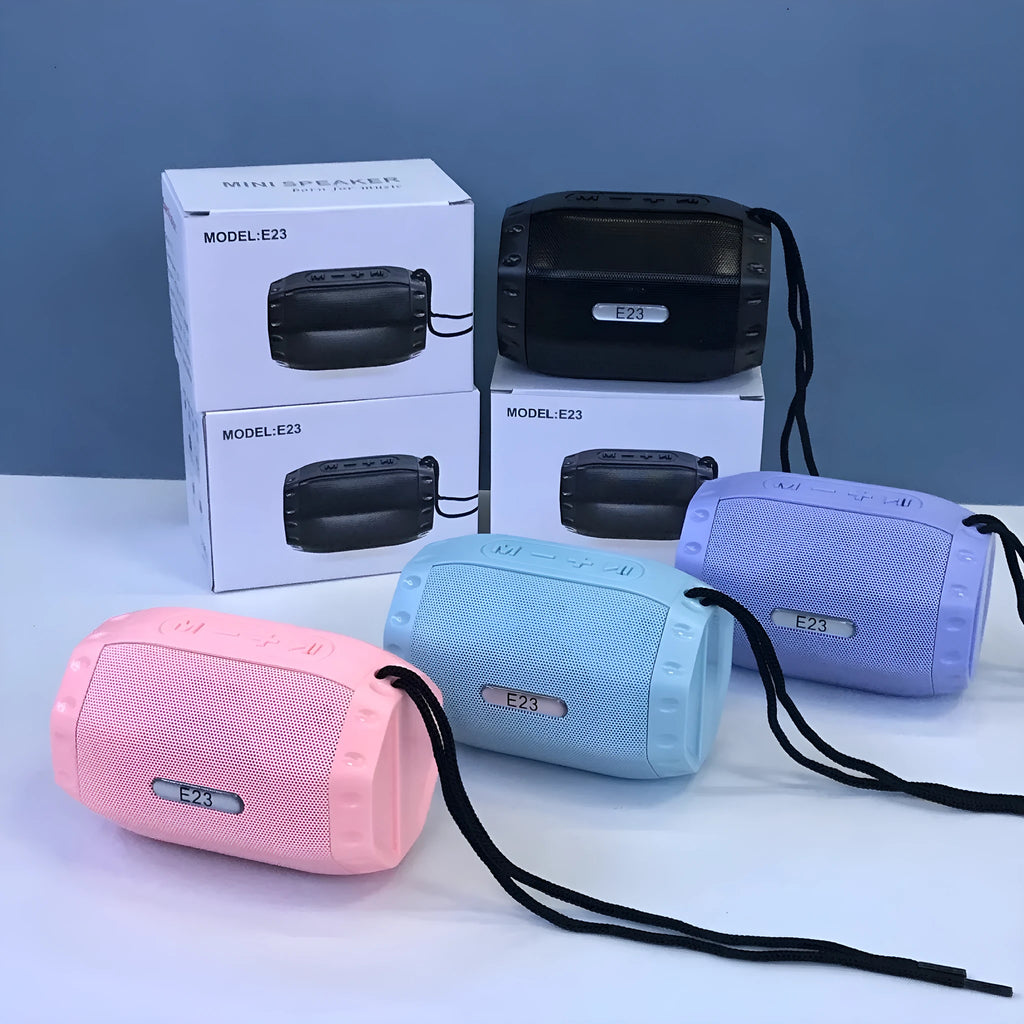 Black wireless USB card small Bluetooth speaker with fabric grille and USB port