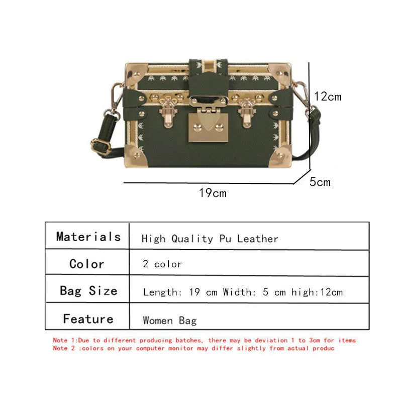 Women's hard black PU shoulder bag with flap, hasp closure, and rivet detail on a solid background.