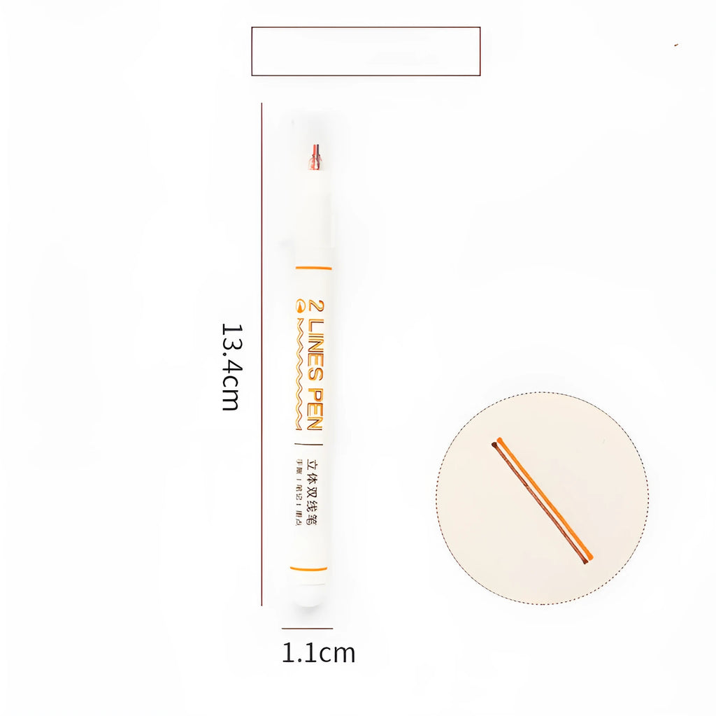 Two-colour plastic ballpoint pen for student note organisation with 0.5mm fine tip