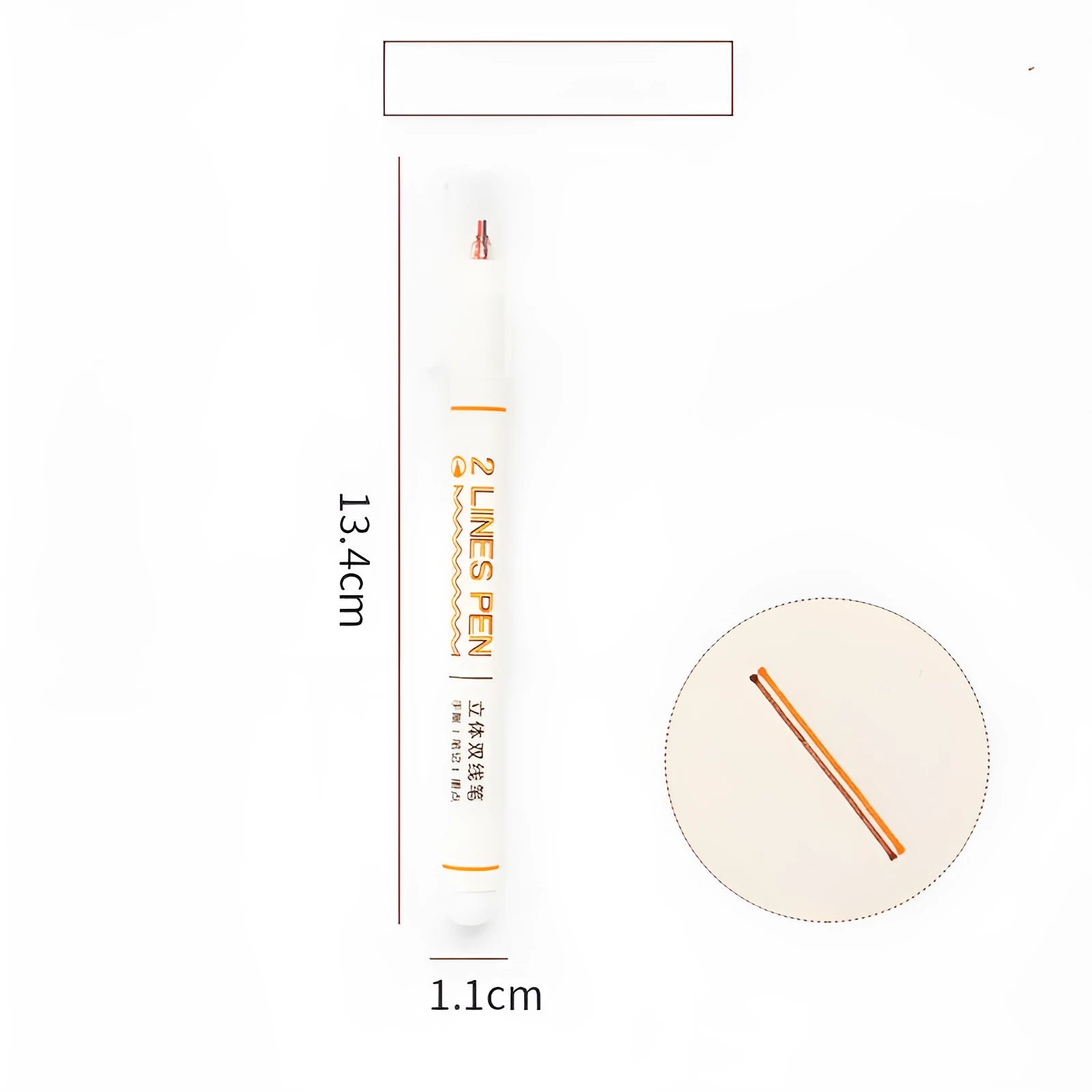 Two-colour plastic ballpoint pen for student note organisation with 0.5mm fine tip