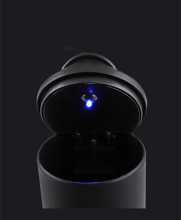 Creative LED portable multifunctional ashtray with light, flame-retardant ABS, dual-use car and home