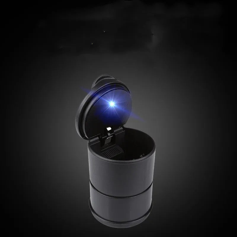 Creative LED portable multifunctional ashtray with light, flame-retardant ABS, dual-use car and home