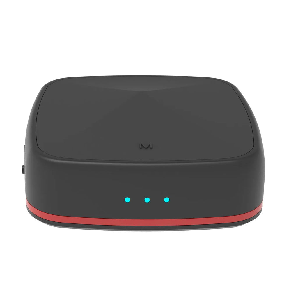 Black optical fiber Bluetooth 5.0 adapter CSR8675 with TX/RX switch and AUX and optical ports