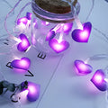 Love heart LED fairy string lights 3 metres battery operated pink and purple