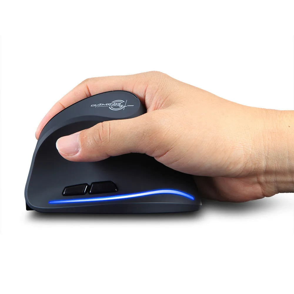 F35 wireless charging vertical mouse in black with six buttons and ergonomic grip